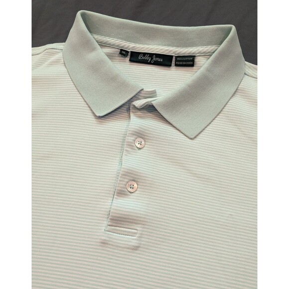 Bobby Jones Striped Golf Polo XL Light Green Cotton Shirt Lightweight - Picture 1 of 7